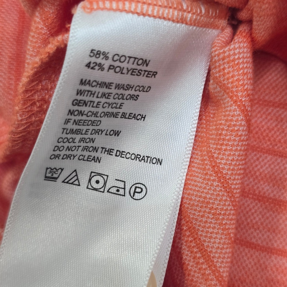 Tommy Bahama Polo Shirt Mens Large Coral Orange Striped Short Sleeve Cotton - Picture 9 of 13